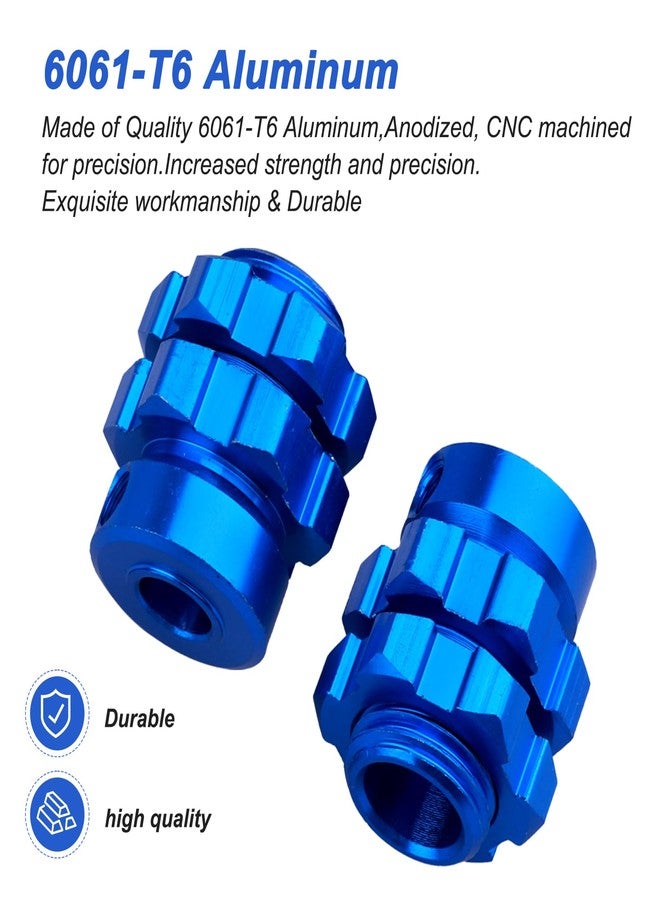 AllinRC Aluminum 17mm Splined Wheel Hubs/Nuts 17mm Hex Spacers Extensions Adapters for 1/10 Traxxas Summit Losi Baja Rey, Set of 4 (Navy Blue) - Image 3